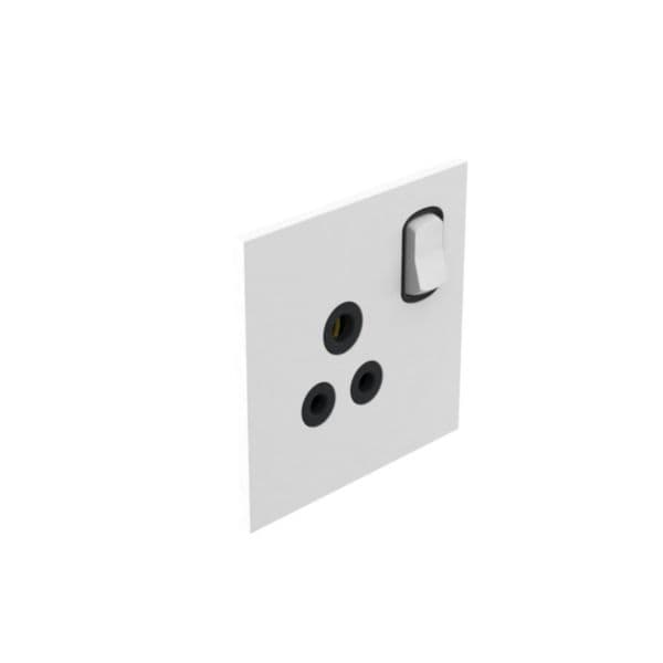 Art d'Arnould - 1 gang British Standard socket outlet 5A single pole switched Epure - Satin White