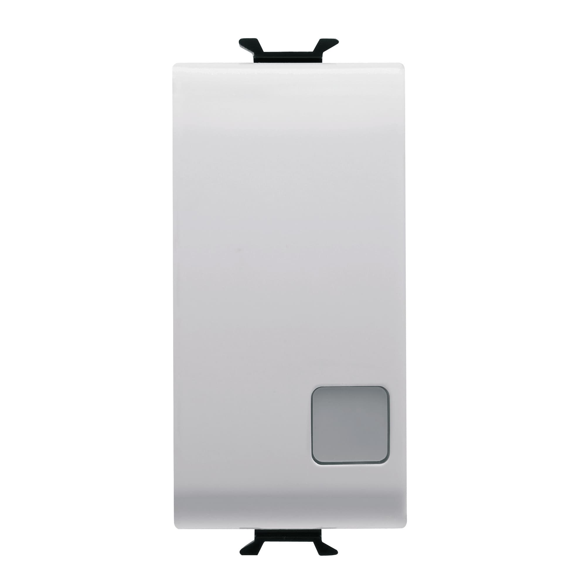 REVERSING SWITCH 1P 250V ac - 16AX ILLUMINABLE - WITH REPLACEABLE NEUTRAL LENS - 1 MODULE - GLOSSY W