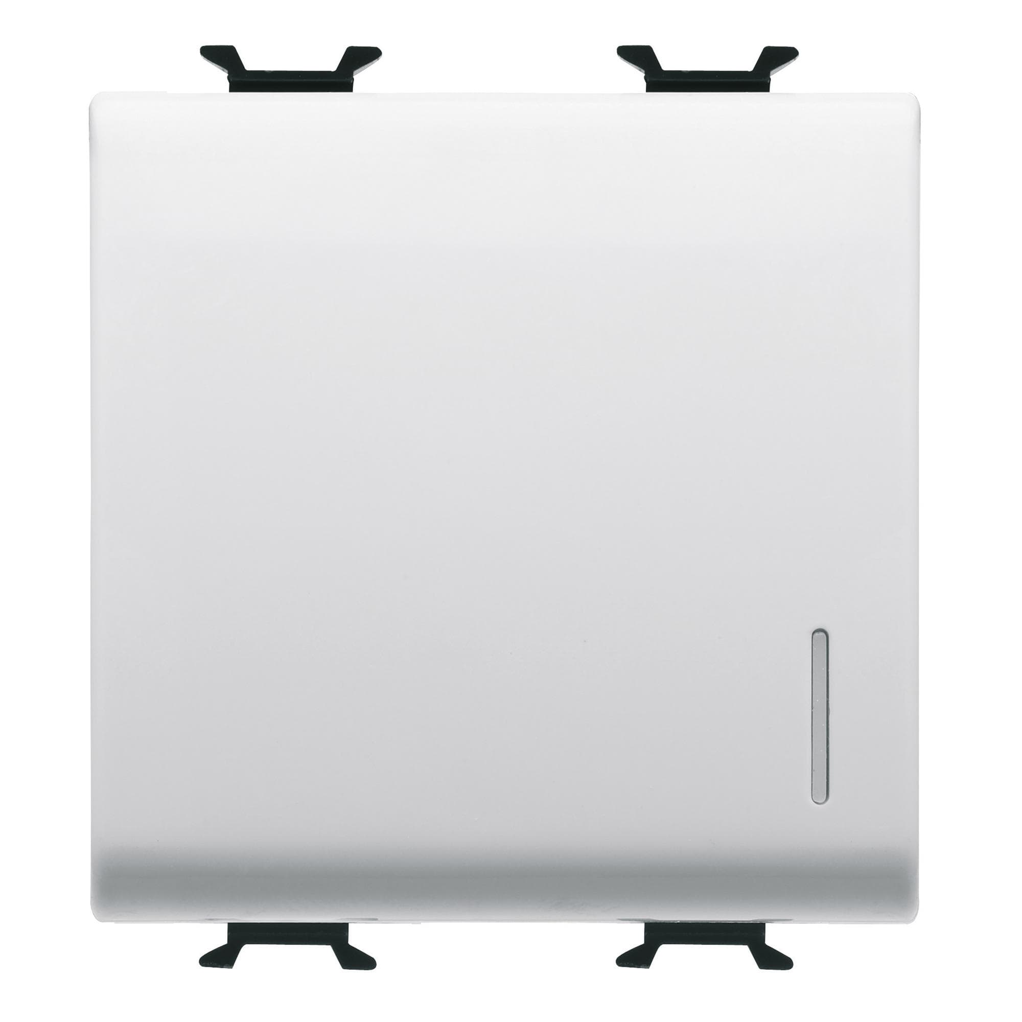 REVERSING SWITCH 1P 250V ac - 16AX ILLUMINABLE - WITH DIFFUSER - 2 MODULES - GLOSSY WHITE - CHORUSMA