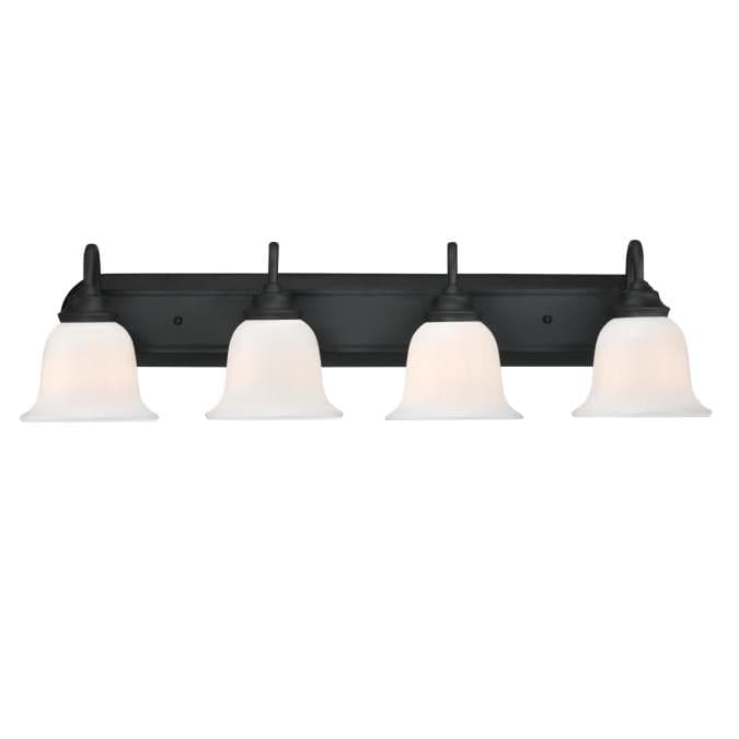 Harwell Four-Light Indoor Wall Fixture, Matte Black Finish