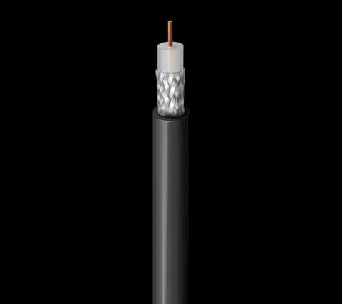 50 Ohm Wireless Transmission Coax, RG-58, 20 AWG Solid BC, 95% TC Braid, Flamarrest® Jkt, CMP
