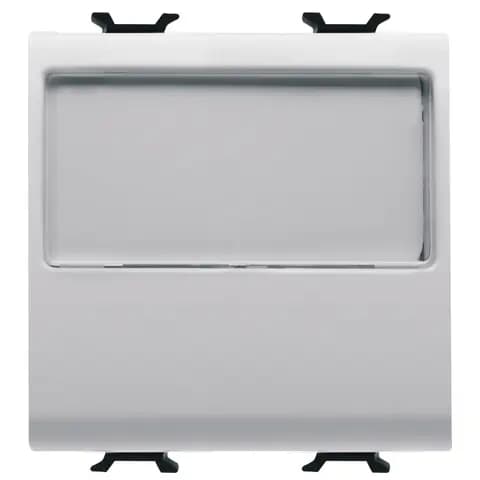 PUSH-BUTTON WITH ILLUMINATED NAME PLATE 250V ac - NO 10A - 2 MODULES - GLOSSY WHITE - CHORUSMART