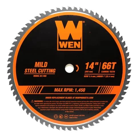 WEN BL1466 14-Inch 66-Tooth Carbide-Tipped Professional Metal Saw Blade for Mild Steel Cutting