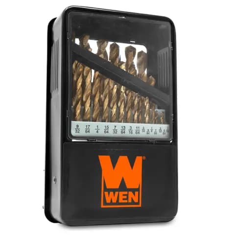 WEN DB291A 29-Piece Gold Oxide HSS Drill Bit Set with Carrying Case